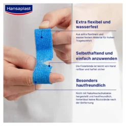 Hansaplast Selbsthaftender Fingerverband 5 m x 2,5 cm blau, 1 St