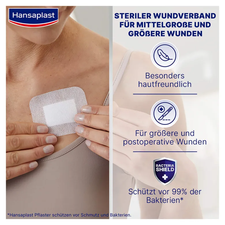 Hansaplast Sensitive Wundverband XL steril 6 x 7 cm, 5 St