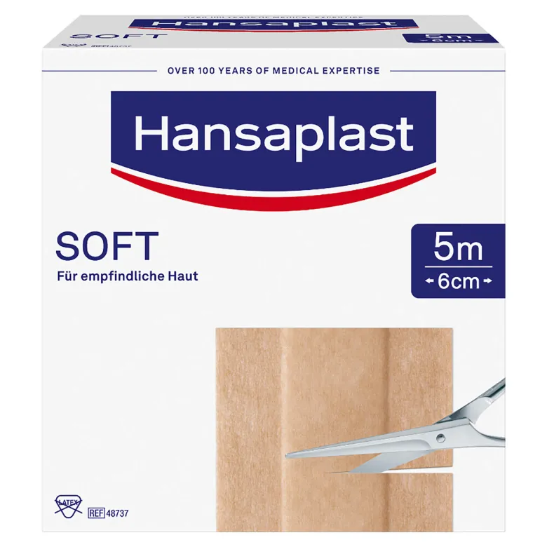 Hansaplast Soft Pflaster 6 cmx5 m Rolle, 1 St
