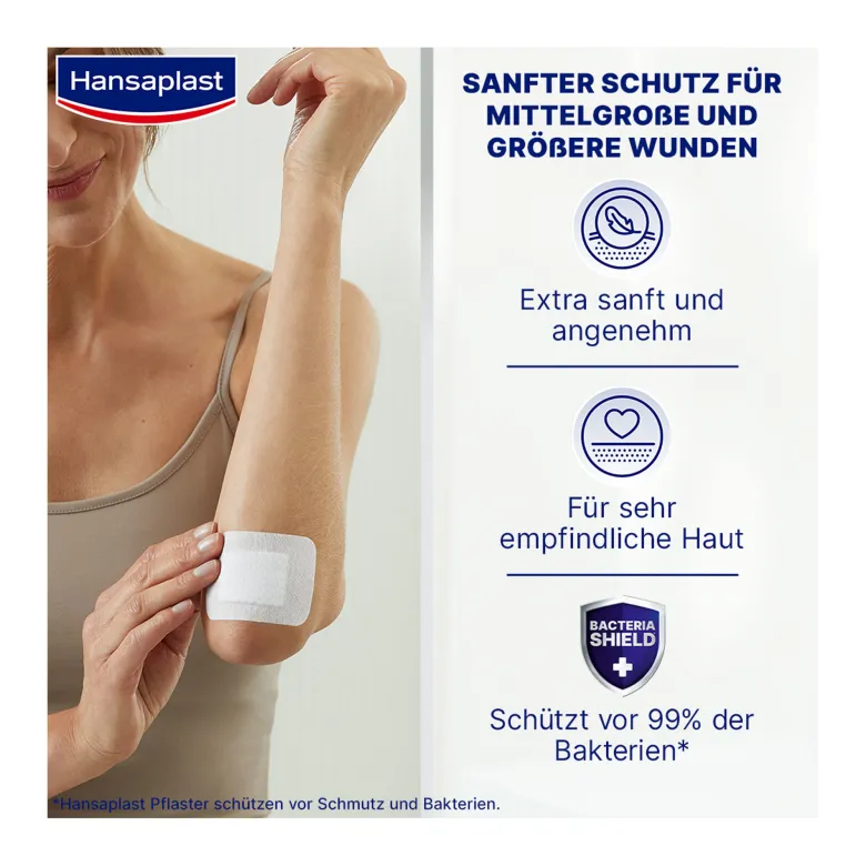 Hansaplast Ultra Sensitive Wundverband XL 5 x 7,2 cm, 5 St