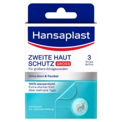 Hansaplast Zweite Haut Schutz Pflaster groß, 3 St