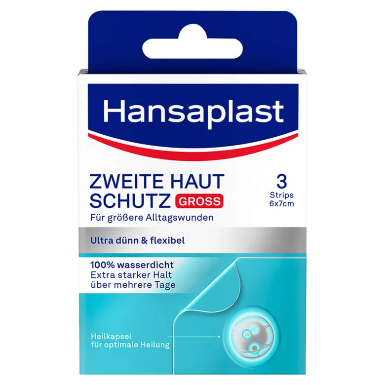 Hansaplast Zweite Haut Schutz Pflaster groß, 3 St
