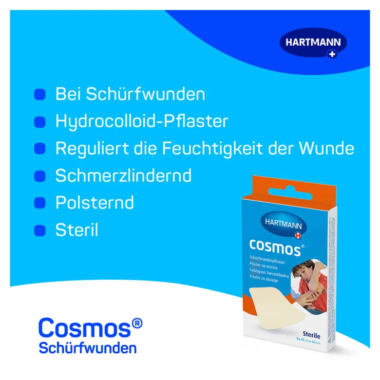Hartmann cosmos Schürfwundenpflaster, 4 St