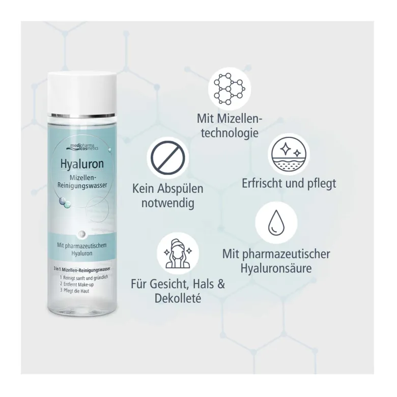 Hyaluron 3 in 1 Mizellen-Reinigungswasser, 200 ml