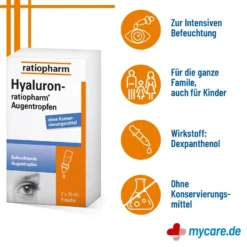 Hyaluron-ratiopharm Augentropfen, 2X10 ml