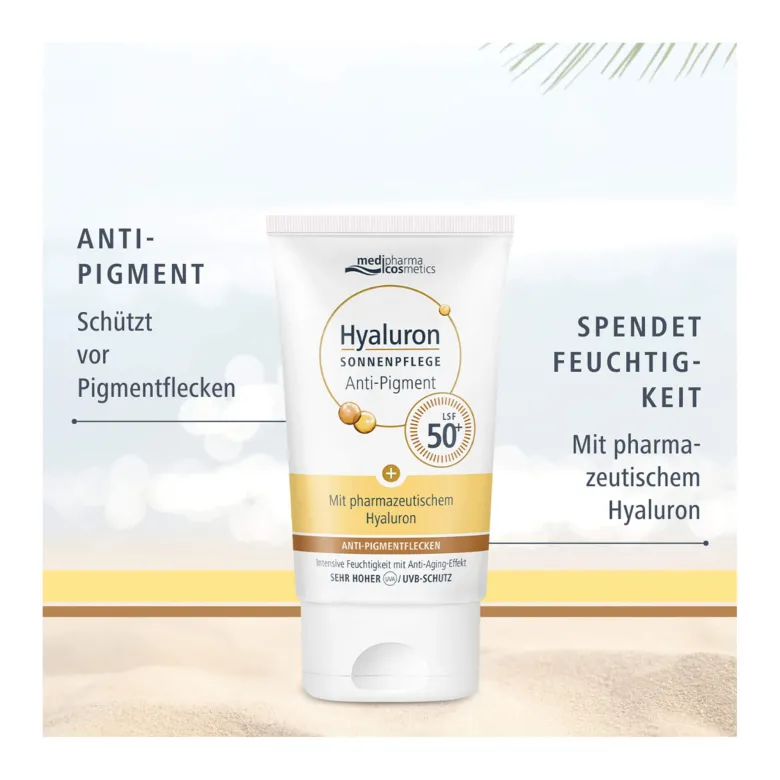 Hyaluron Sonnenpflege Gesicht Anti-Pigment & Anti-Age LSF50, 50 ml