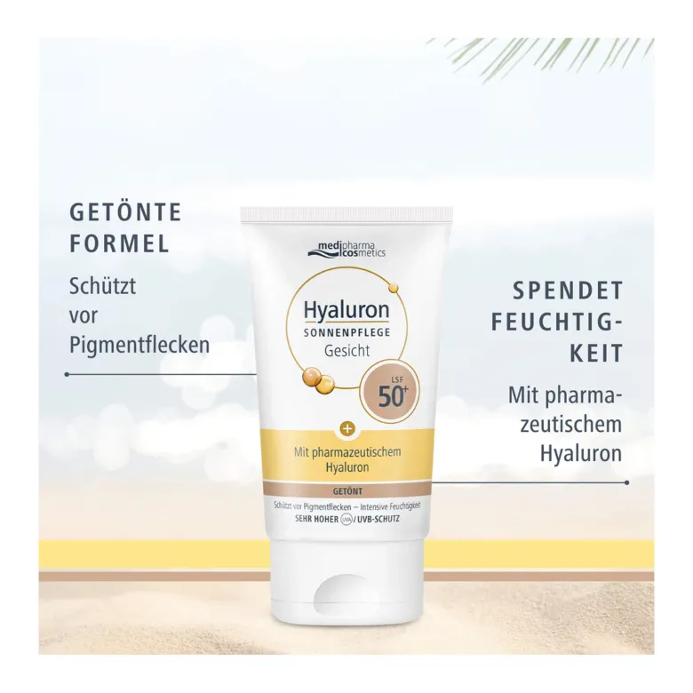 Hyaluron Sonnenpflege Gesichtcreme LSF 50+ getönt, 50 ml