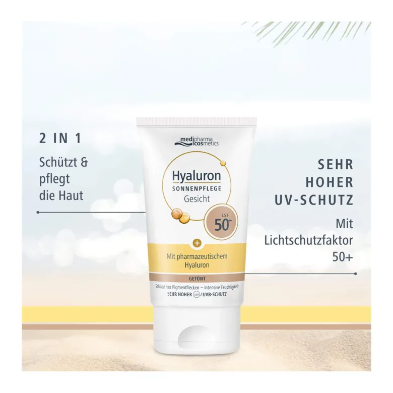 Hyaluron Sonnenpflege Gesichtcreme LSF 50+ getönt, 50 ml