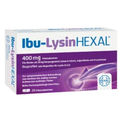 Ibu-Lysin HEXAL Filmtabletten bei Schmerzen und Fieber, 20 St