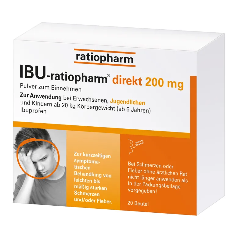 IBU-ratiopharm direkt 200 mg Pulver zum Einnehmen, 20 St