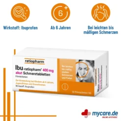 Ibu ratiopharm 400 mg akut Schmerztabletten, 50 St