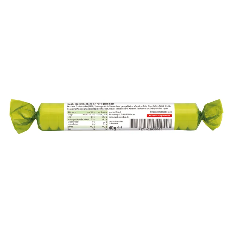 Intact Traubenzucker-Rolle Apfel, 40 g