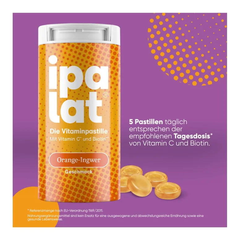 Ipalat Die Vitaminpastille Orange-Ingwer, 40 St