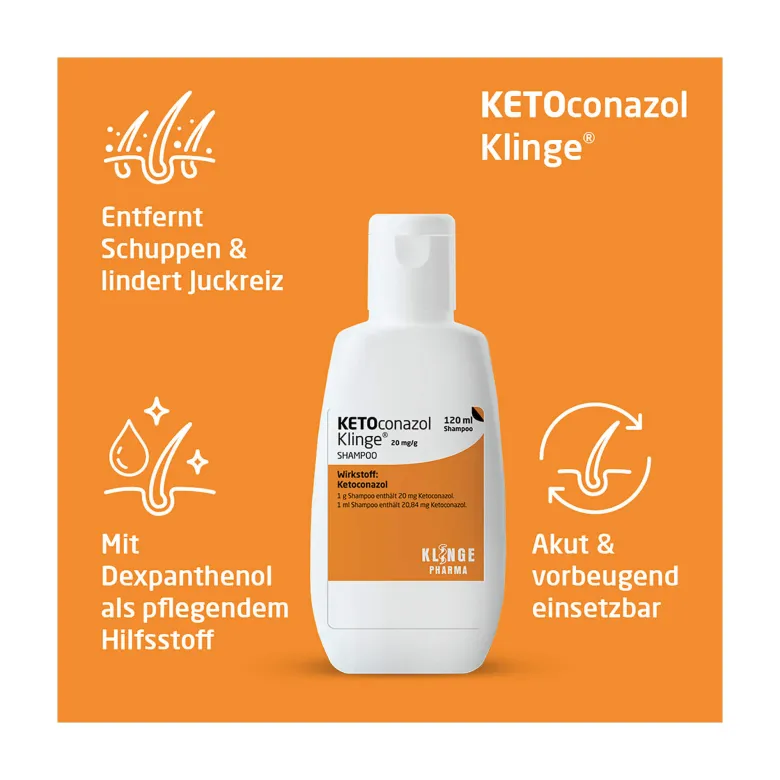 KETOconazol Klinge 20 mg/g Shampoo, 120 ml