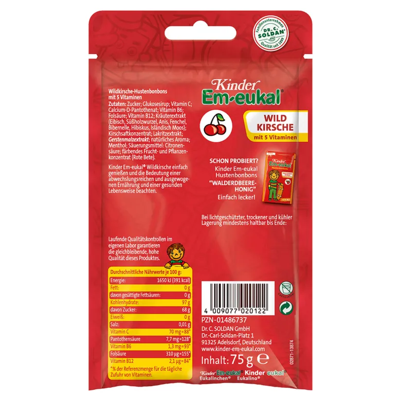 Kinder Em-eukal Wildkirsche Hustenbonbons, 75 g