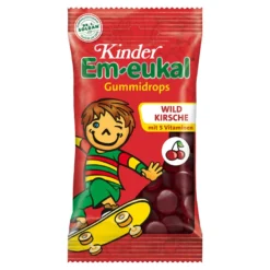 Kinder Em-eukal zuckerhaltige Gummidrops Wildkirsche, 75 g