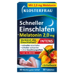 Klosterfrau Schneller Einschlafen 2,0 mg Melatonin Intens, 30 St