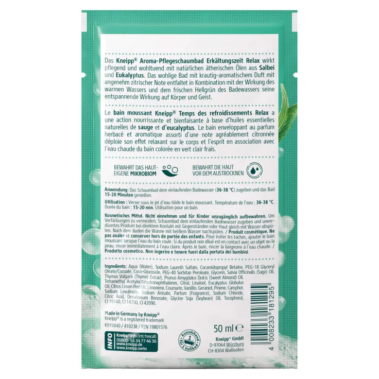 Kneipp Aroma-Pflegeschaumbad Erkältungszeit Relax, 50 ml