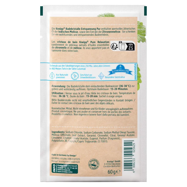 Kneipp Badekristalle Entspannung Pur Melisse, 60 g