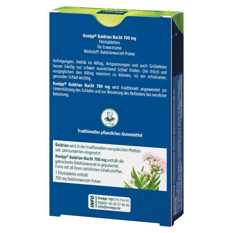 Kneipp Baldrian Nacht 700 mg Filmtabletten, 30 St
