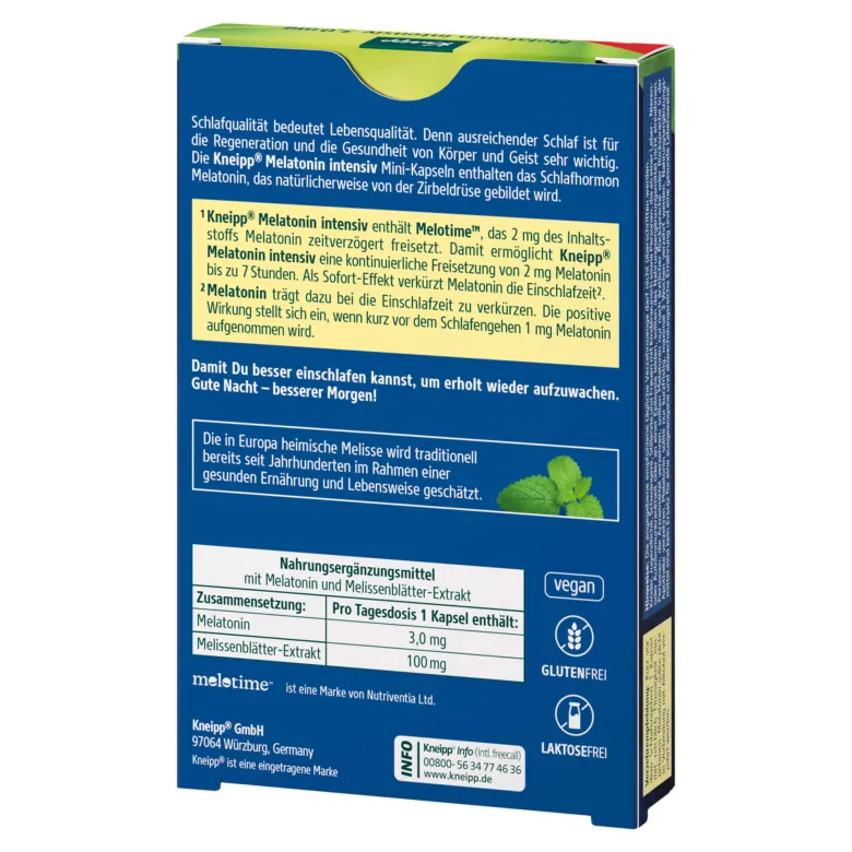 Kneipp Melatonin intensiv 3,0 mg Kapseln, 30 St