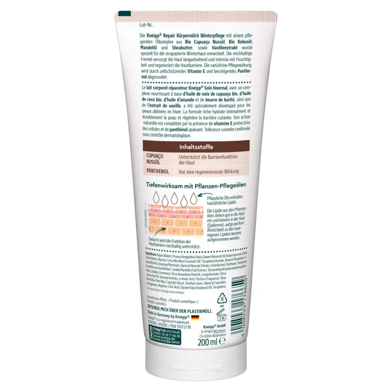 Kneipp Repair Körpermilch Bio Cupuacu Nuss, 200 ml