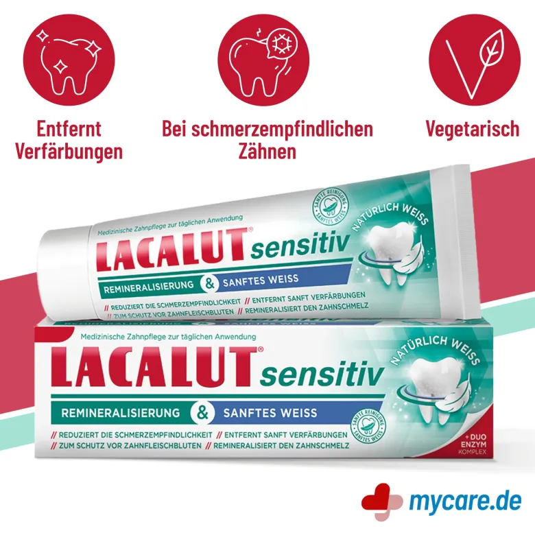 Lacalut sensitiv Zahnpasta Remineralisierung & sanftes Weiß, 75 ml