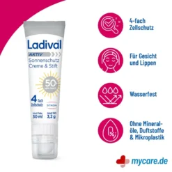 Ladival Aktiv Sonnenschutz Creme & Stift LSF 50+, 30 ml