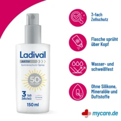 Ladival Aktiv Sonnenschutz-Spray LSF 50+, 150 ml