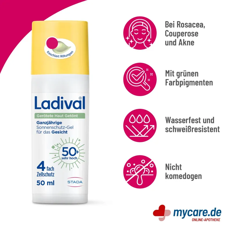 Ladival Gerötete Haut Getönt Sonnenschutz-Gel LSF50+, 50 ml
