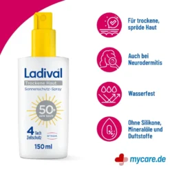 Ladival Trockene Haut Sonnenschutz-Spray LSF 50+, 150 ml