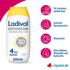 Ladival Trockene Haut Sonnenschutz-Lotion LSF30, 200 ml
