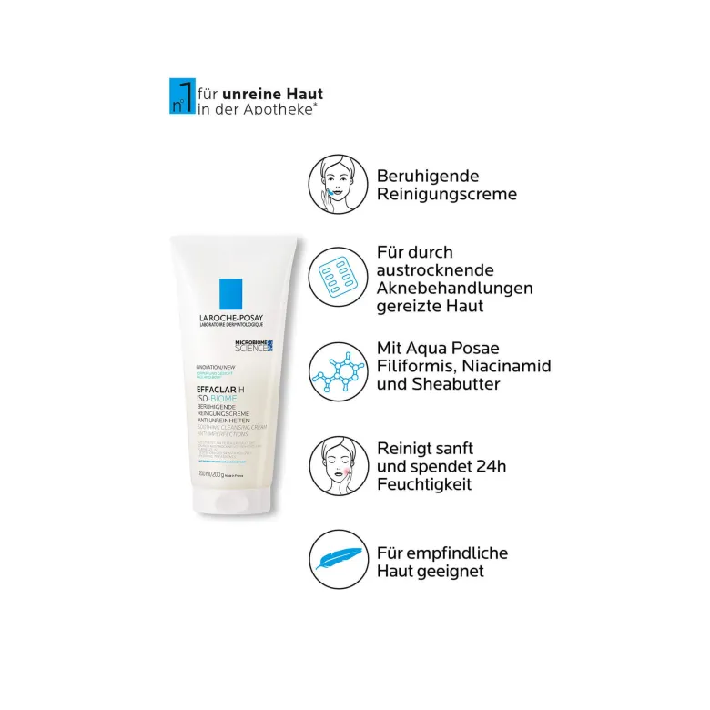 La Roche Posay Effaclar H Iso-Biome Reinigungscreme, 200 ml
