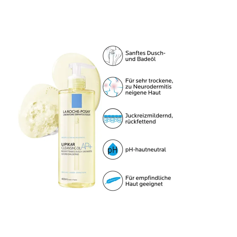La Roche Posay Lipikar Dusch- und Badeöl AP+, 400 ml