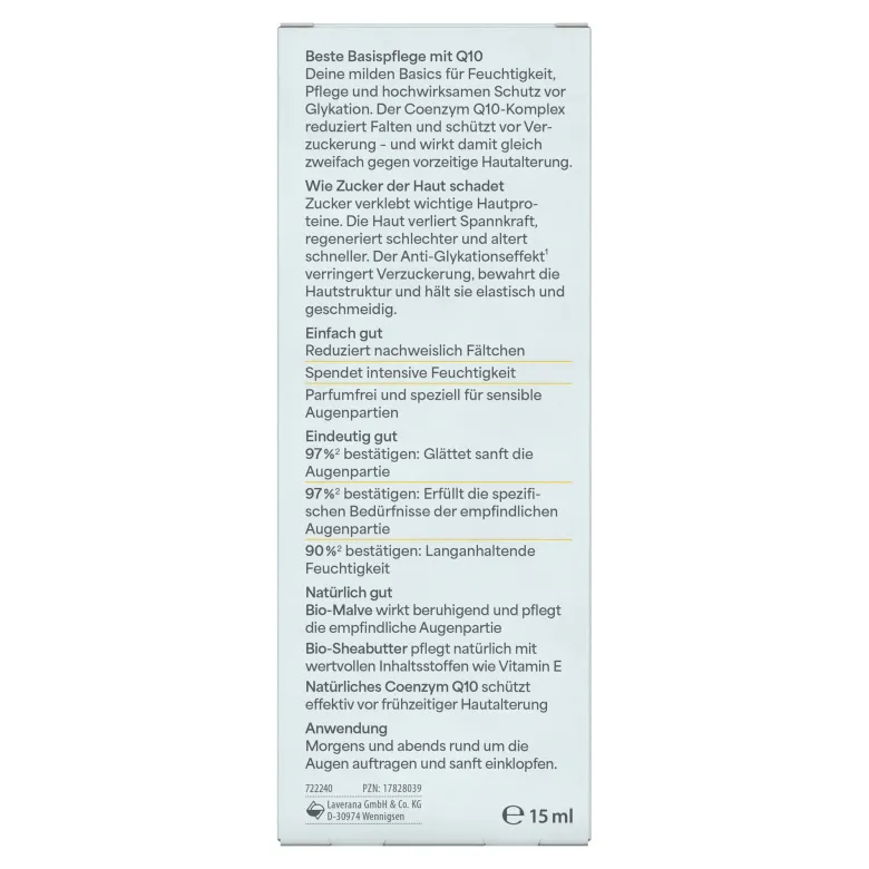 Lavera basis sensitiv Anti-Falten Augencreme Q10, 15 ml