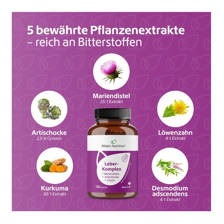 Leber-Komplex+Mariendistel+Artischocke+Cholin Kapseln, 120 St