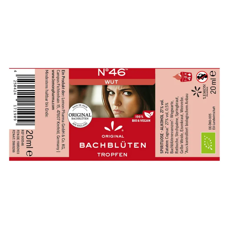 Lemon Pharma Bachblüten Tropfen N.46 Wut, 20 ml
