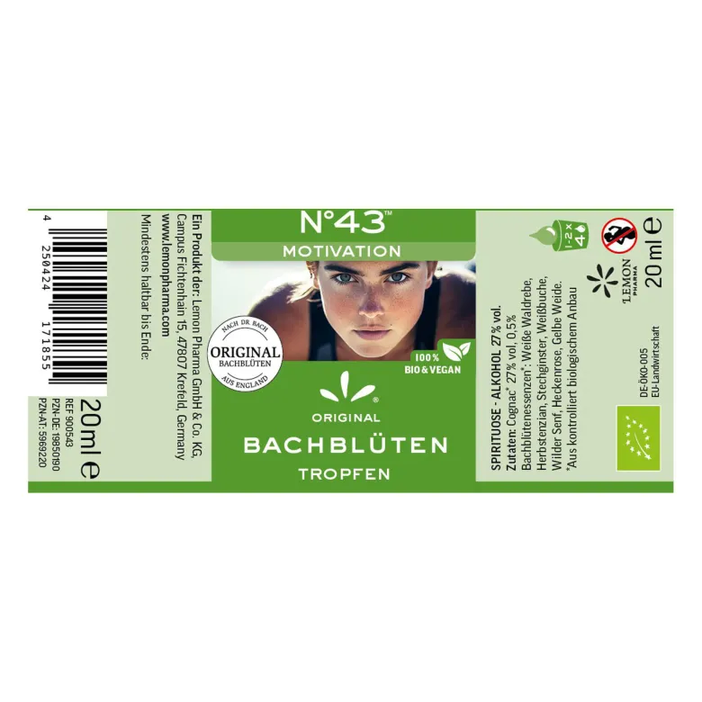 Lemon Pharma Bachblüten Tropfen N.43 Motivation, 20 ml