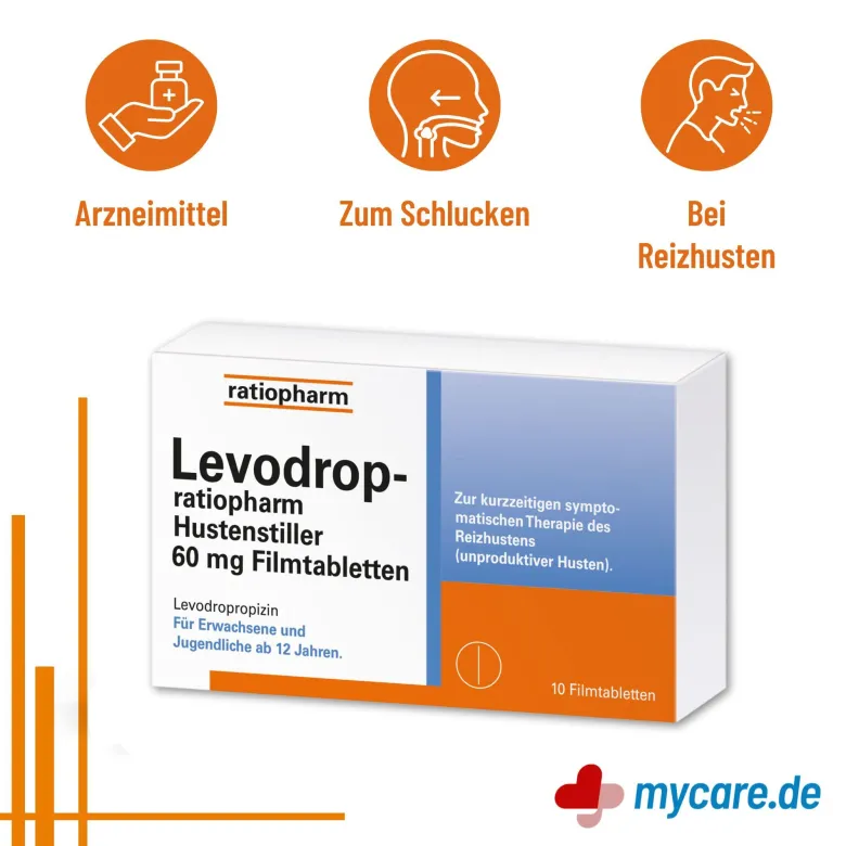 Levodrop-ratiopharm Hustenstiller 60 mg Filmtabletten, 10 St