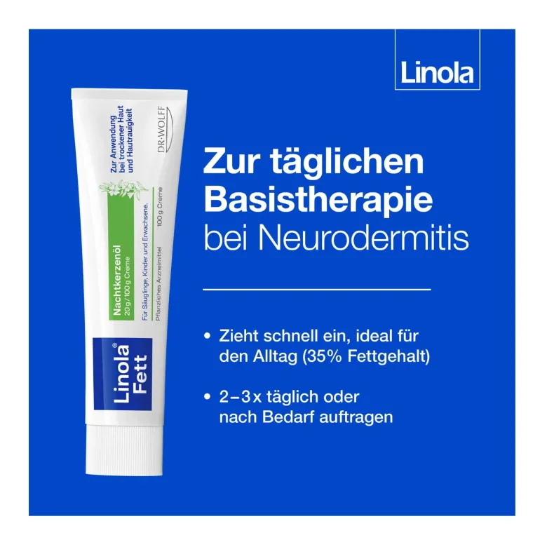 Linola Fett Nachtkerzenöl 20 g/100 g Creme, 100 g