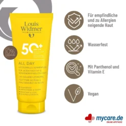 Louis Widmer All Day 50+ unparfümiert, 100 ml