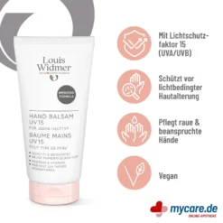 Louis Widmer Hand Balsam UV 15 leicht parfümiert, 75 ml