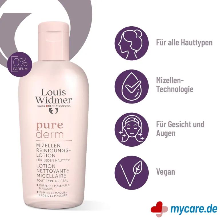 Louis Widmer purederm Mizellen-Reinigungslotion unparfümiert, 200 ml