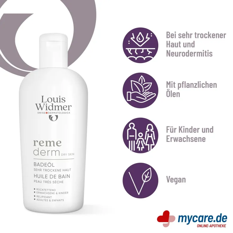 Louis Widmer remederm Badeöl leicht parfümiert, 250 ml