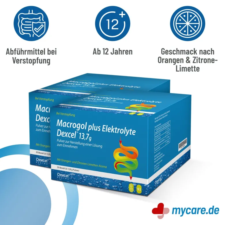 Macrogol plus Elektrolyte Dexcel 13,7 g Pulver, 100 St