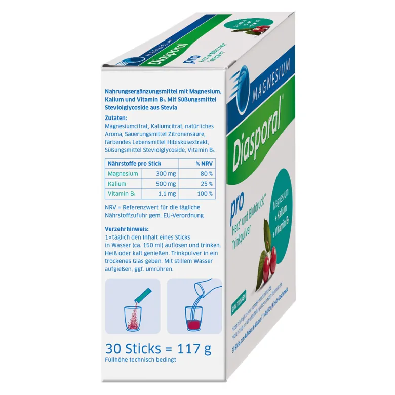 Magnesium-Diasporal Pro Herz und Blutdruck Trinkpulver, 30 St