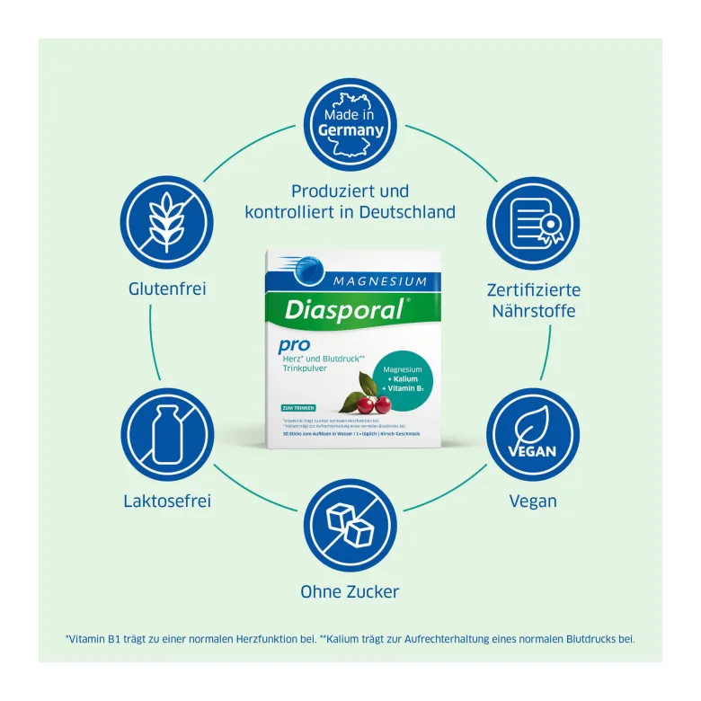 Magnesium-Diasporal Pro Herz und Blutdruck Trinkpulver, 30 St