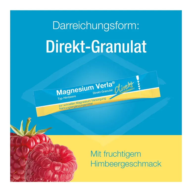 Magnesium Verla direkt Granulat Himbeere, 60 St