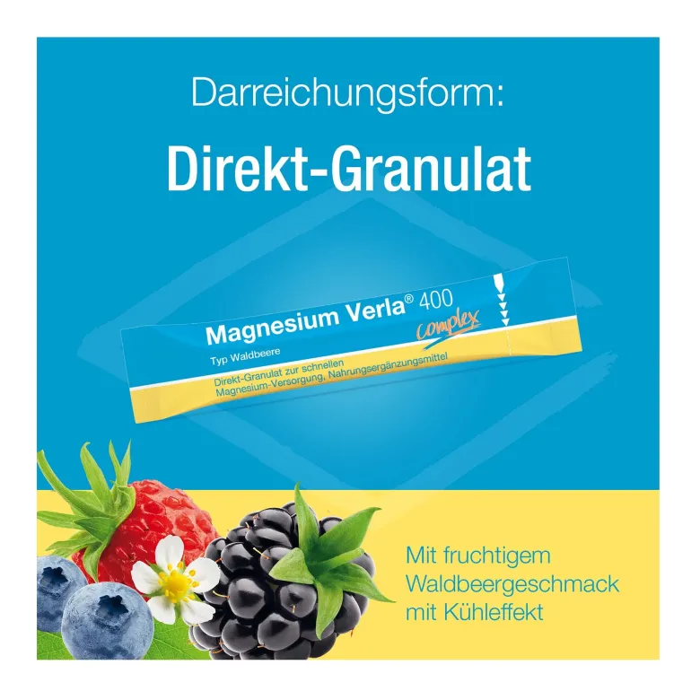 Magnesium Verla 400 Waldbeere Direkt-Granulat, 25 St