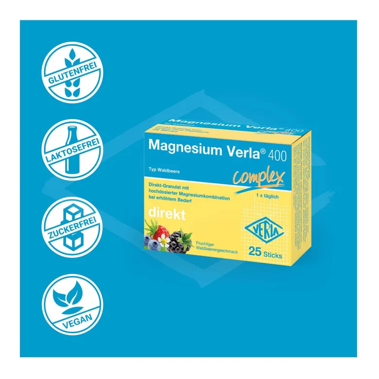Magnesium Verla 400 Waldbeere Direkt-Granulat, 25 St